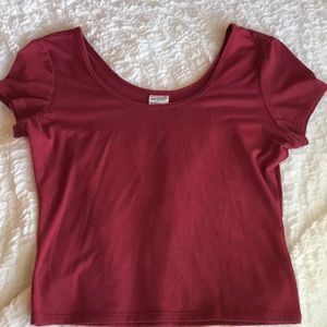 Maroon Crop Top